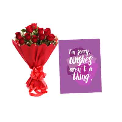 Rose Bouquet With Sorry Card